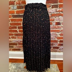 T Tahari midi skirt. Black with multi color dots. Size S